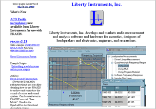 クリックすると別ウィンドウでLiberty Instrumentsのサイトが表示されます。